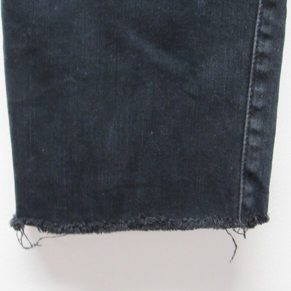 MOTHER The Rascal Ankle Snippet Jeans 30 Dark Blue Black Wash Blackbird Raw Hem - Picture 4 of 5